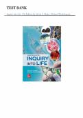 Test bank for Inquiry into Life 17th Edition with test questions and answers graded A&plus;