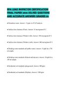 EPA LEAD INSPECTOR CERTIFICATION FINAL PAPER 2026 SOLVED QUESTIONS AND ACCURATE ANSWERS GRADED A&plus;