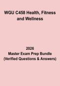WGU C458 Health&comma; Fitness and Wellness PDF &vert; Exam Questions & Answers Study Guide