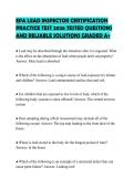 EPA LEAD INSPECTOR CERTIFICATION PRACTICE TEST 2026 TESTED QUESTIONS AND RELIABLE SOLUTIONS GRADED A&plus;