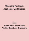 Wyoming Pesticide Applicator Certification Questions & Answers PDF &vert; License Test Prep Guide