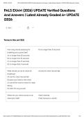 PALS EXAM &lpar;2026&rpar; UPDATE Verified Questions And Answers &vert; Latest Already Graded A&plus; UPDATE &vert;2026