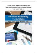 TEST BANK FOR FINANCIAL REPORTING AND ANALYSIS 8TH EDITION WITH TEST QUESTIONS AND ANSWERS GRADED A&plus;