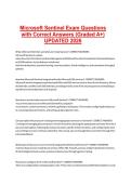 Microsoft Sentinel Exam Questions with Correct Answers &lpar;Graded A&plus;&rpar; UPDATED 2026