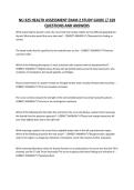 NU 325 HEALTH ASSESSMENT EXAM 2 STUDY GUIDE 169 QUESTIONS AND ANSWERS