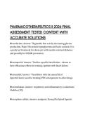 PHARMACOTHERAPEUTICS II 2026 FINAL ASSESSMENT TESTED CONTENT WITH ACCURATE SOLUTIONS