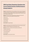 HESI Case Study&colon; Respiratory Questions And Correct Detailed Answers &lpar;Verified Answers&rpar; Already Graded A&plus;