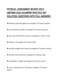 PHYSICAL ASSESSMENT REVIEW WCU MIDTERM 2026 EXAMPREP PRACTICE SET SOLUTION QUESTIONS WITH FULL ANSWERS