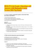 HESI PN Exit Exam 2 Questions and Answers with Rationales Latest Version 2026 Top Rated