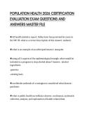 POPULATION HEALTH 2026 CERTIFICATION EVALUATION EXAM QUESTIONS AND ANSWERS MASTER FILE