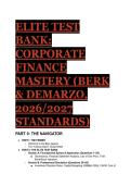 Elite Corporate Finance Test Bank &lpar;Berk & DeMarzo&comma; 2026&sol;2027&rpar; - 88 Q&A with Expert Explanations
