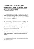 POPULATION HEALTH 2026 FINAL ASSESSMENT TESTED CONTENT WITH ACCURATE SOLUTIONS