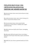 POPULATION HEALTH EXAM 1 2026 CERTIFICATION EVALUATION EXAM QUESTIONS AND ANSWERS MASTER FILE