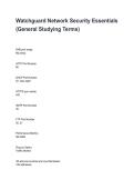 Watchguard Network Security Essentials &lpar;General Studying Terms&rpar;REVISED AND UPDATED FOR 2026&sol;2027 ACTUAL EXAM COMPLETE QUESTIONS AND CORRECT DETAILED ANSWERS &lpar;VERIFIED ANSWERS&rpar; &vert;ALREADY GRADED A&plus;&vert;&vert;BRAND NEW&excl;&excl;