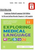 Test Bank For Exploring Medical Language&colon; A Student-Directed Approach 11th Edition by Myrna LaFleur Brooks&vert; 9780323711562&vert; All Chapters 1-16&vert;LATEST