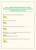 Exam 1&colon; NUR209&sol; NUR 209 &lpar;New 2026&sol; 2027 Update&rpar; Medical Surgical Nursing II Review &vert; Questions and Answers&vert; 100&percnt; Correct&vert; A Grade &ndash; Fortis
