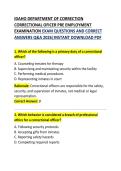 Idaho Department of Correction Correctional Officer Pre-Employment Examination&colon; Questions & Answers
