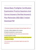 Illinois Basic Firefighter Certification Exam 2026 &ndash; Practice Questions with Verified Correct Answers & Complete Study Guide