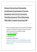 Illinois Critical Care Paramedic &lpar;CCP&rpar; Certification Exam 2026 &ndash; Practice Questions with Verified Correct Answers & Complete Study Guide