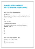 CodeHs Midterm EXAM QUESTIONS WITH ANSWERS