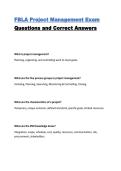 FBLA Project Management Exam Questions and Correct Answers