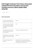 CSX Freight Conductor Test 2 Exam study guide COMPLETE EXAM Questions and Answers &lpar;Verified Answers&rpar; &lpar;Latest Update 2026&rpar; UPDATE&excl;