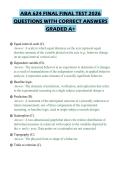 ABA 624 FINAL FINAL TEST 2026 QUESTIONS WITH CORRECT ANSWERS GRADED A&plus;