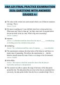 ABA 624 FINAL PRACTICE EXAMINATION 2026 QUESTIONS WITH ANSWERS GRADED A