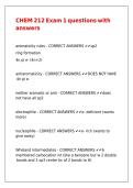 CHEM 212 Exam 1 questions with answers