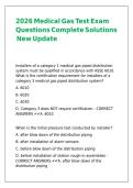 2026 Medical Gas Test Exam Questions Complete Solutions New Update