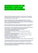 ADVANCED DUTIES OF THE MUNICIPAL CLERK EXAM QUESTIONS AND ANSWERS