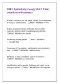 BTEC Applied psychology Unit 1&period; Exam questions with answers