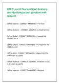 BTEC Level 3 Pearson Sport Anatomy and Physiology exam questions with answers