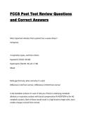FCCS Post Test Review Questions and Correct Answers&vert; Updated