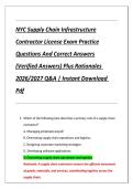 NYC Supply Chain Infrastructure Contractor License Exam Practice Questions And Correct Answers &lpar;Verified Answers&rpar; Plus Rationales 2026&sol;2027 Q&A &vert; Instant Download Pdf