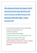 Ohio Advanced Cardiac Life Support &lpar;ACLS&rpar; Instructor Practice Exam Questions And Correct Answers &lpar;Verified Answers&rpar; Plus Rationales 2026&vert;2027 Q&A &vert; Instant Download Pdf
