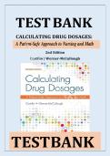 Calculating Drug Dosages Test Bank &vert; 2nd Edition by Castillo & Werner-McCullough &vert; A Patient-Safe Approach to Nursing and Math &vert; Complete Chapters with Questions&comma; Answers&comma; and Rationales