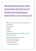 Ohio Civil Drafting Technician Practice Exam Questions And Correct Answers &lpar;Verified Answers&rpar; Plus Rationales 2026&sol;2027 Q&A &vert; Instant Download Pdf