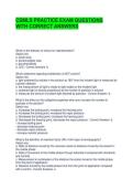 CSMLS PRACTICE EXAM QUESTIONS WITH CORRECT ANSWERS