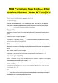 TCOLE Practice Exam&colon; Texas Basic Peace Officer Questions and answers &vert; Newest RATED A&plus; &vert; 2026