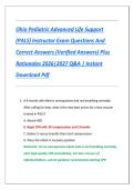 Ohio Pediatric Advanced Life Support &lpar;PALS&rpar; Instructor Exam Questions And Correct Answers &lpar;Verified Answers&rpar; Plus Rationales 2026&vert;2027 Q&A &vert; Instant Download Pdf
