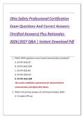 Ohio Safety Professional Certification Exam Questions And Correct Answers &lpar;Verified Answers&rpar; Plus Rationales 2026&vert;2027 Q&A &vert; Instant Download Pdf