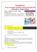 Wong's Essentials of Pediatric Nursing 11th Edition Hockenberry Test Bank &lpar;All Chapters&comma; Verified Answers&rpar;