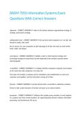 BADM 7050 Information Systems Exam Questions With Correct Answers