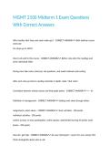 MGMT 2100 Midterm 1 Exam Questions With Correct Answers&period;