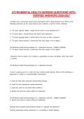 ATI RN MENTAL HEALTH NURSING QUESTIONS WITH VERIFIED ANSWERS 2026-2027