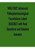 WGU D027 Advanced Pathopharmacological Foundations 2026&ndash;2027 &ndash; Real Exam Questions & Complete Study Guide