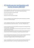 ATI Cardiovascular test Questions with Correct Answers 2026-2027