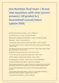 Issa Nutrition final exam &vert; Brand new Questions with clear correct answers&vert; All graded A&plus;&vert; Guaranteed success&vert;latest update 2026&period;