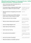 Official Driving School Segment 1 A&plus; Guaranteed Success - Verified Questions and Answers - Final Exam Prep Guide